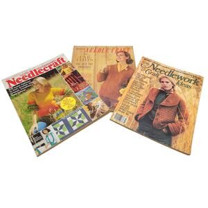 3 Lot Vintage 1977-1979 Needlecraft Magazines Knitting Crochet Sewing Patterns